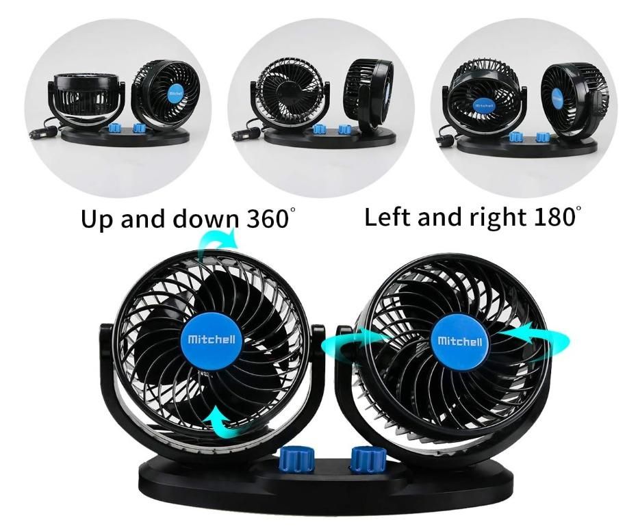 Car Air Circulation Fan 360� Rotatable Auto Car Cooling Fan